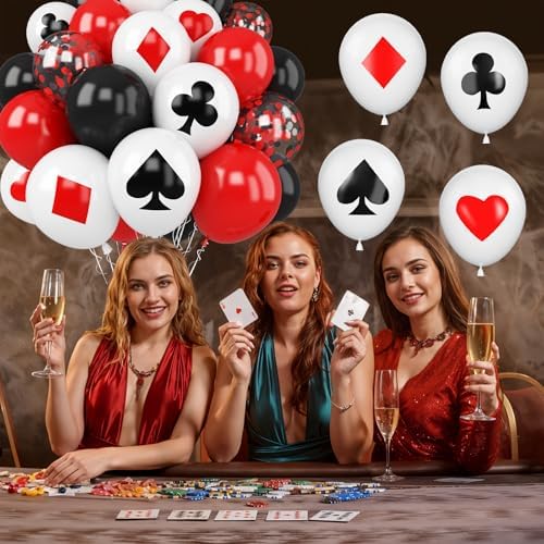 Poker Balloons 30Pcs Casino Theme Party Decorations