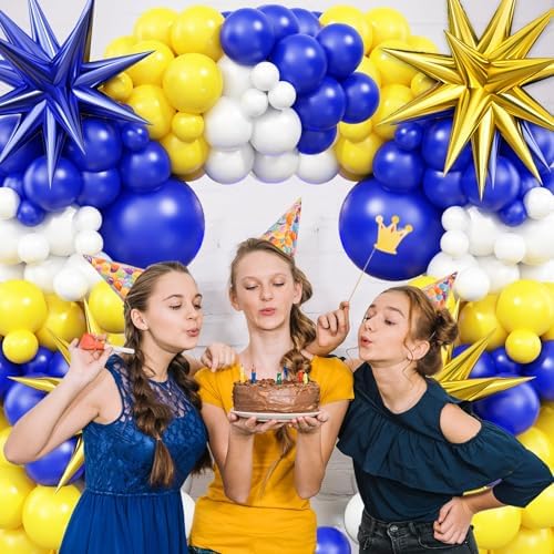 Blue Yellow Balloon Arch Kit for Parties