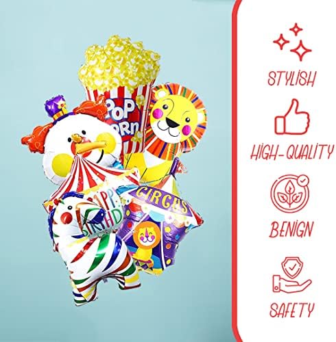 6pcs Carnival Foil Balloons Circus Party Decorations