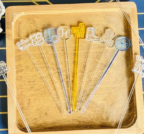 Personalized Drink Stirrers Set of 25 Custom Logo Cocktail Sticks