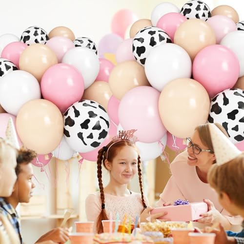 12 Inch Pastel Pink Cow Print Latex Balloons Pack of 50