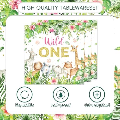 48Pcs Wild One Party Supplies for 16 Guests