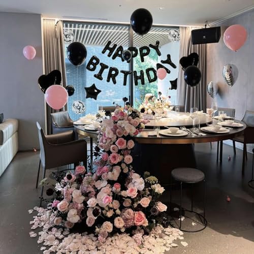 27 Pcs Black Birthday Balloon Decor Kit