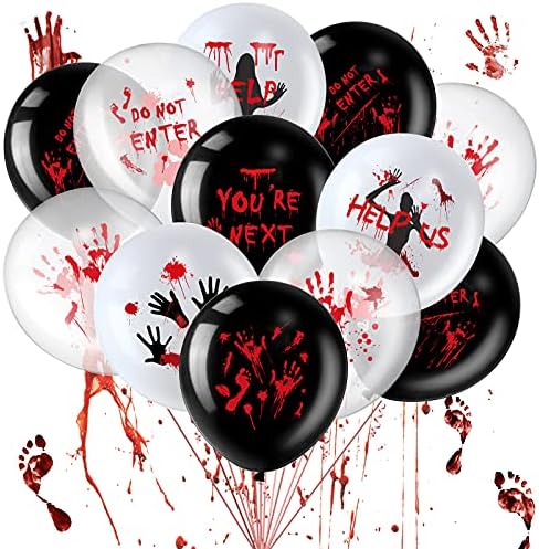 Aoriher 45 Pcs Scary Halloween Balloons 12 Inches