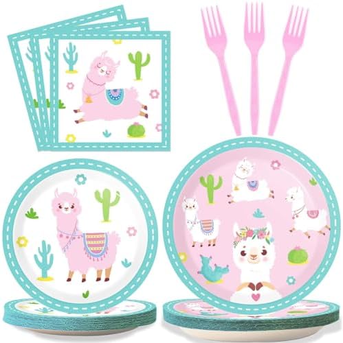ZOIIWA Llama Birthday Party Pack for 24 Guests