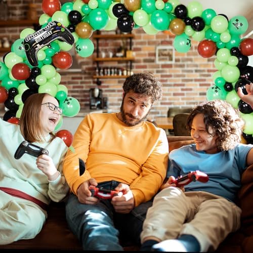 Video Game Balloon Arch Kit with Happy Birthday Banner