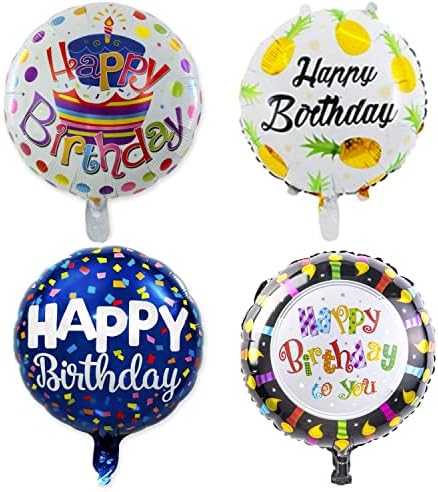 Happy Birthday Aluminum Foil Balloons 50 Pack 18 Inches