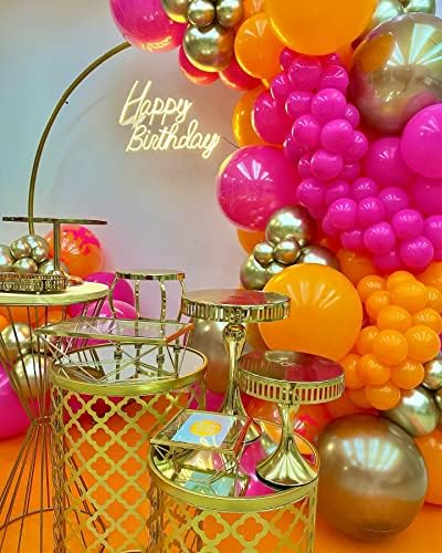 Balloon Garland Kit Burnt Orange Hot Pink Gold Party Decor