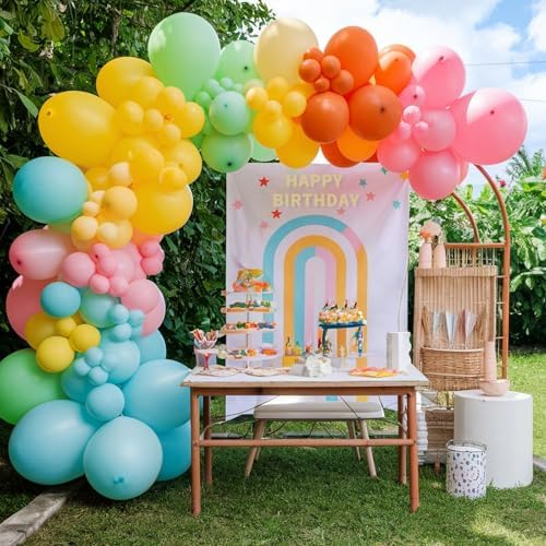 120 Pcs Summer Tropical Balloon Arch Kit