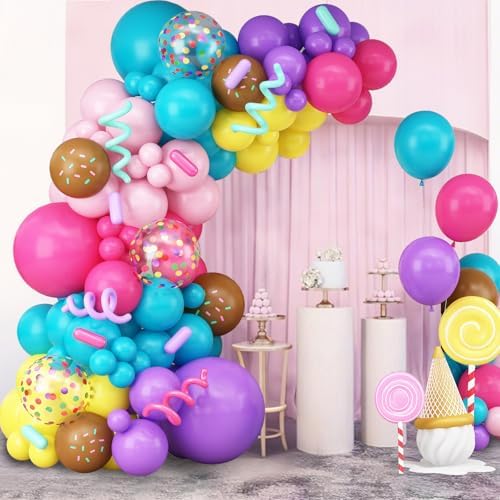 Isndare Rainbow Balloons Arch Kit for Birthday Party Decorations