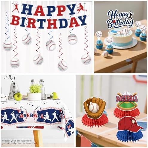 157Pcs Baseball Birthday Decorations Set for 20 Guests