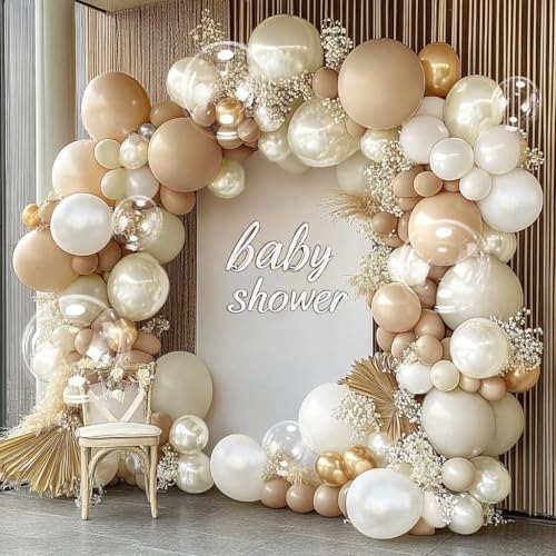 White Sand Gold Balloon Arch Kit for Events