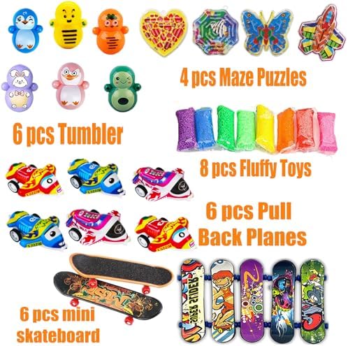 124 PCS Kids Party Favors Fidget Treasure Box Toys