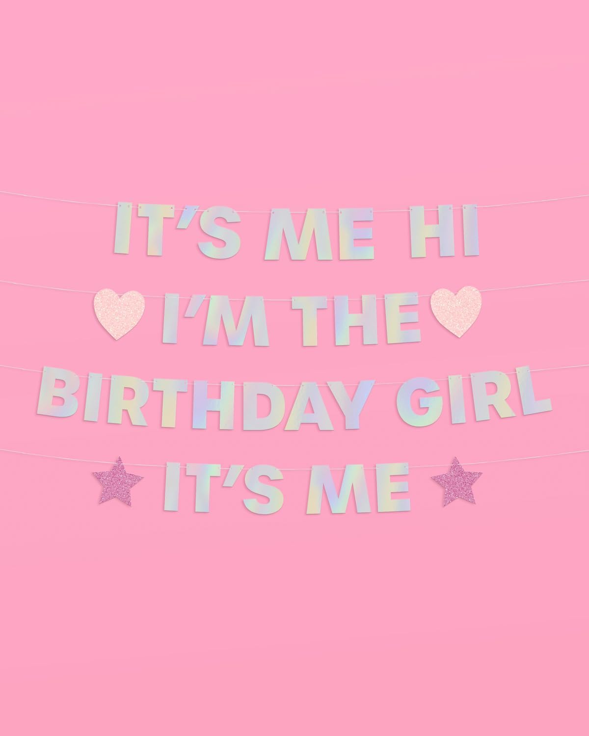 Xo Fetti Birthday Girl Banner 5 Ft Iridescent
