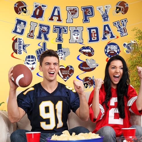 Cowboys Birthday Party Decorations - 11 Pcs Football Banners