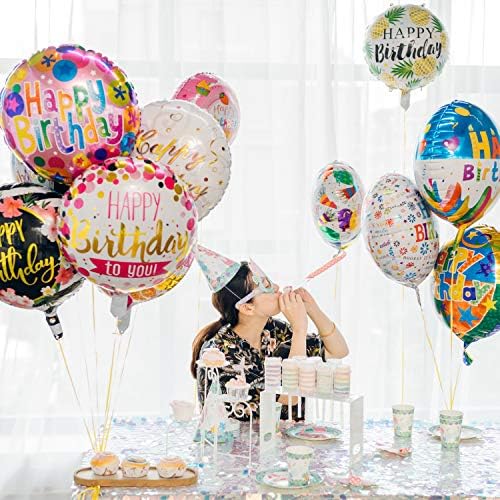 Happy Birthday Aluminum Foil Balloons 50 Pack 18 Inches