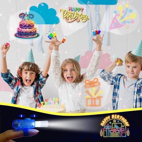24PCS Neon Birthday LED Finger Lights Party Favors