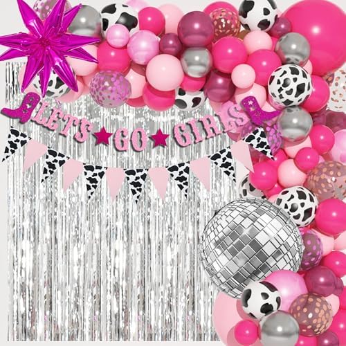 137Pcs Cowgirl Party Decor Kit with Balloons and Arch