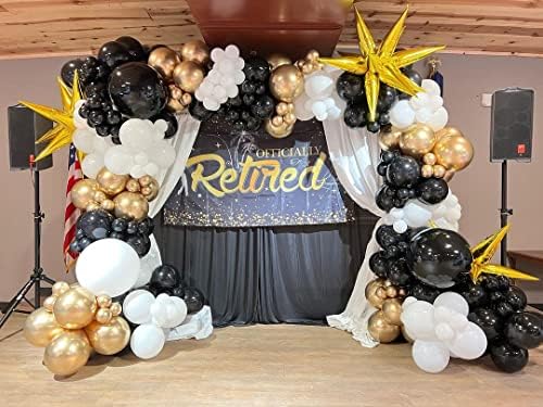 Bezente Black and Gold Confetti Balloons Set 60pcs 12 Inch