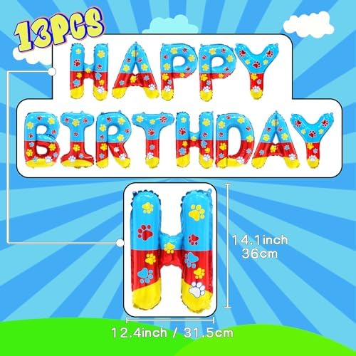 Cartoon Dog Paw Birthday Balloon Decor Banner