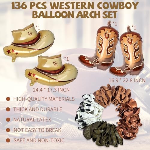Western Cowboy Balloon Arch Kit 136 PCS