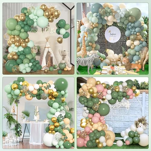 Amandir 153pcs Sage Green Balloon Garland Kit