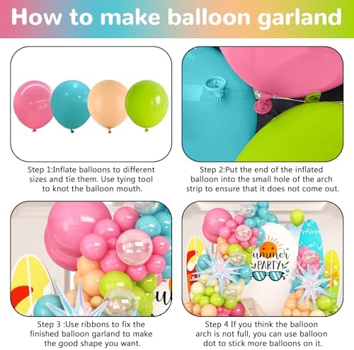 HILAVO Summer Tropical Balloon Garland Kit