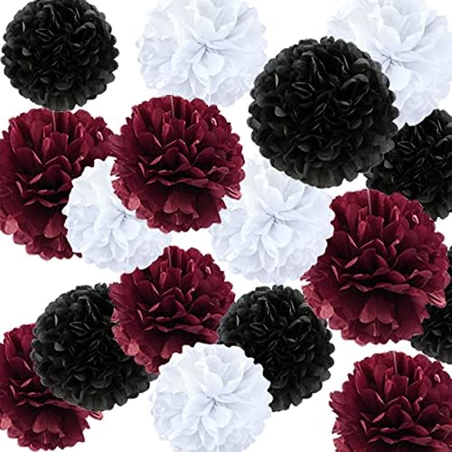 JIANGCHENG 12pcs Tissue Paper Pom Poms Wedding Birthday Decorations