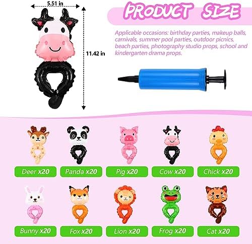 Libima 200 Pcs Inflatable Animal Wrist Balloons Party Decorations