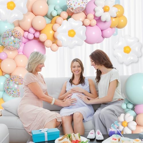 Ouddy Party 168Pcs Daisy Balloon Garland Kit