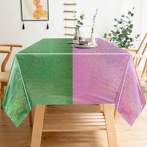 2 Pack Pink Green Iridescent Plastic Tablecloth