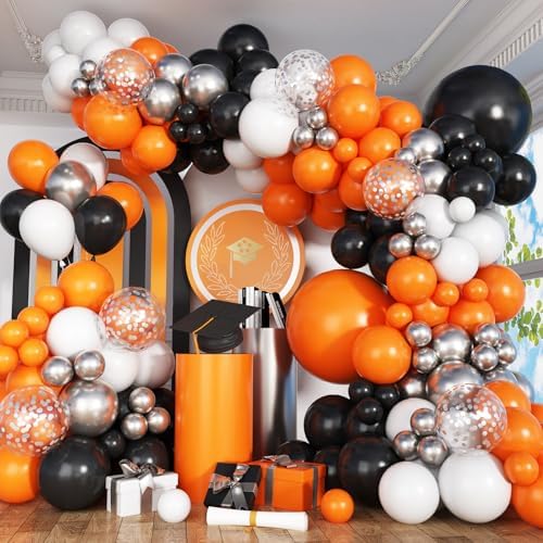 Orange and Black Balloon Arch Kit with 113pcs Balloons