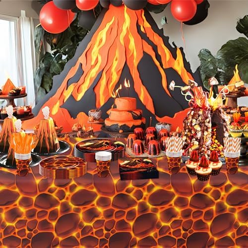 Volcano Party Tablecloth Set 3 Pack 54x108 Inches