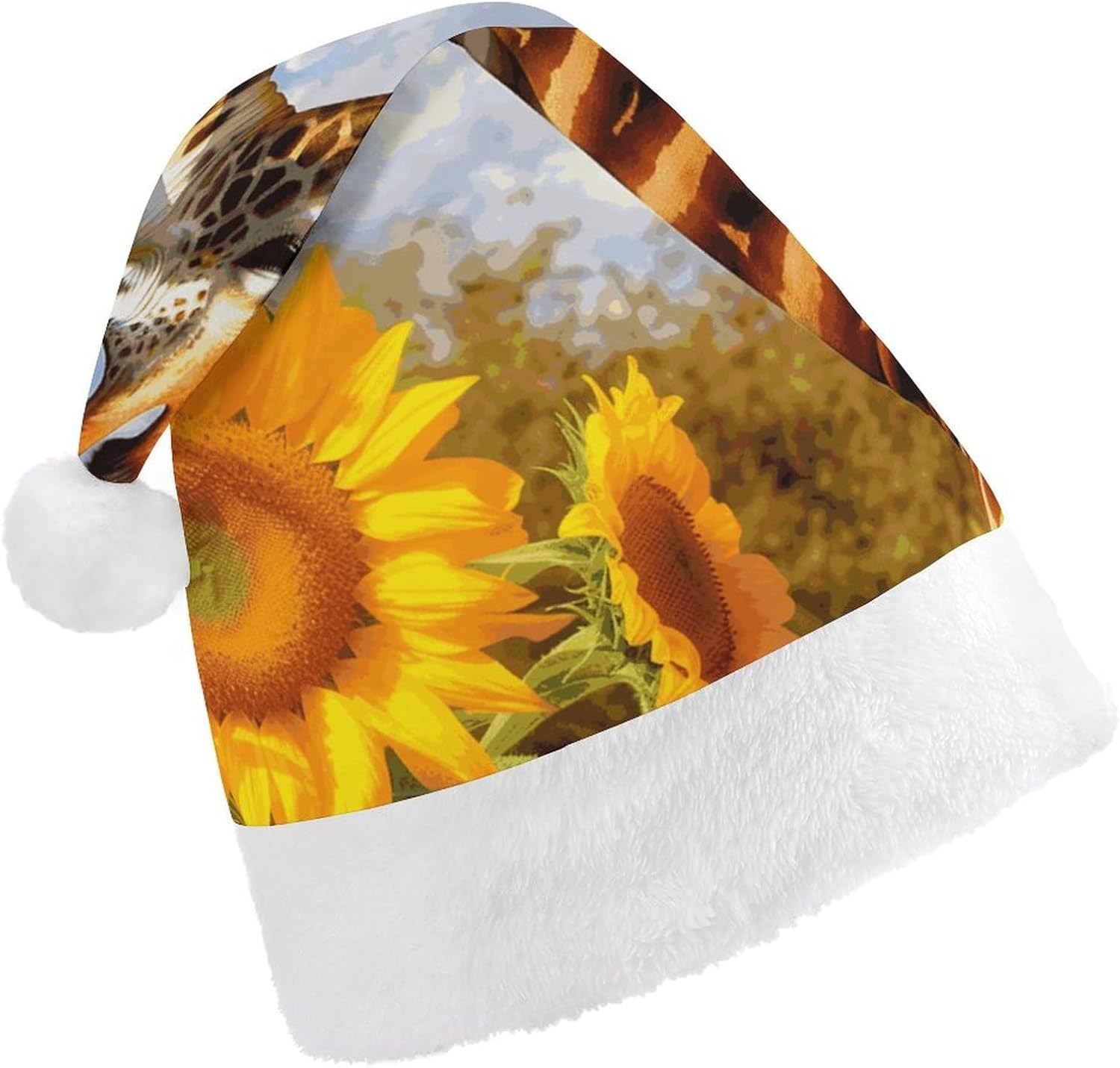 Santa Hat Giraffe And Sunflower Christmas Headwear