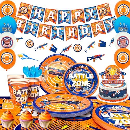 Dart War Birthday Decorations Set for 16 Guests