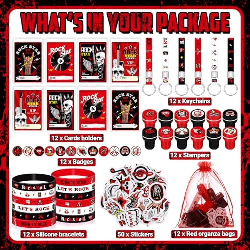Blosssound 122 Pcs Rock and Roll Party Favors Set