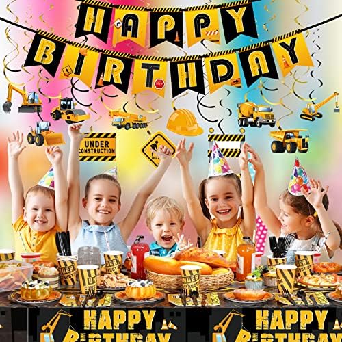 Ctosree 179 Piece Construction Birthday Party Set for Boys