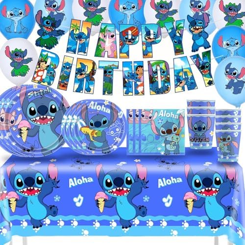Lilo and Stitch 61 Pcs Birthday Party Supplies Set