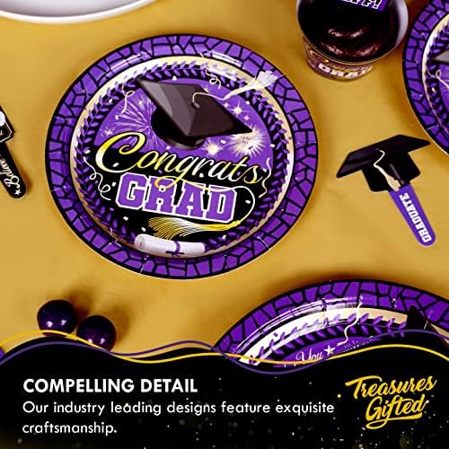 Treasures Gifted Purple Graduation Decorations Set of 3