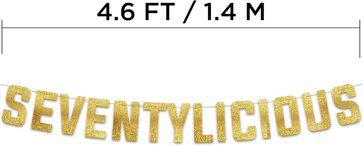 Seventylicious Gold Glitter Birthday Banner