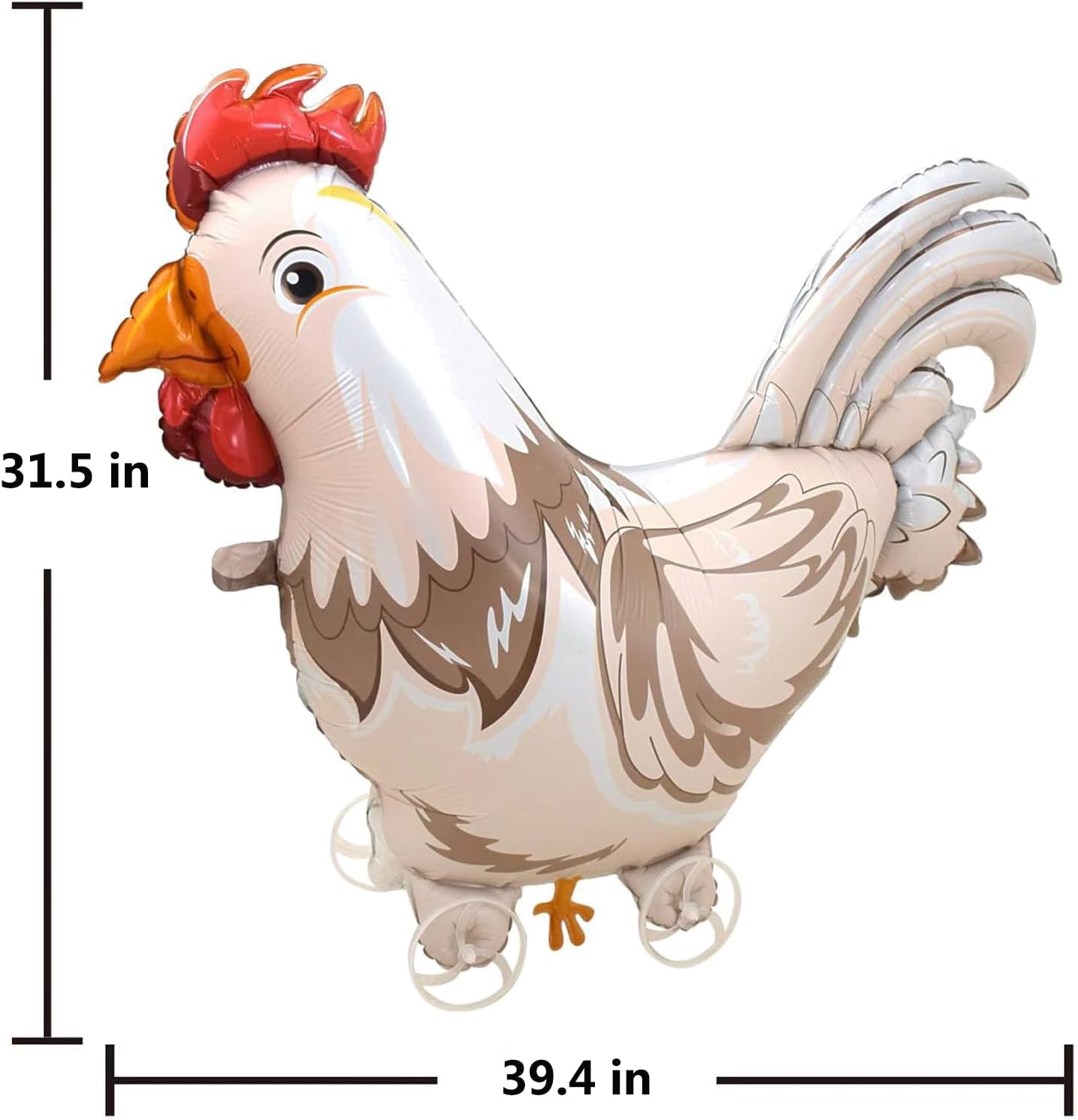 Walking on Wheels Chicken Balloons Kids Toy Rooster Mylar Decorations