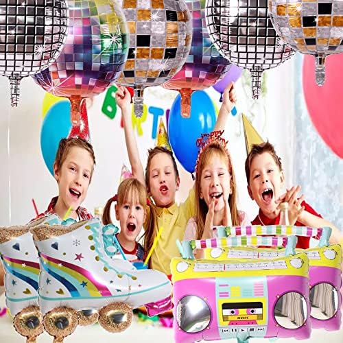 10 PCS Rainbow Foil Balloons 22 Inch Retro Party Decor