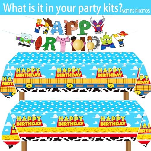 METIXOZE 2nd Birthday Decor 133pcs Cartoon Party Supplies Set