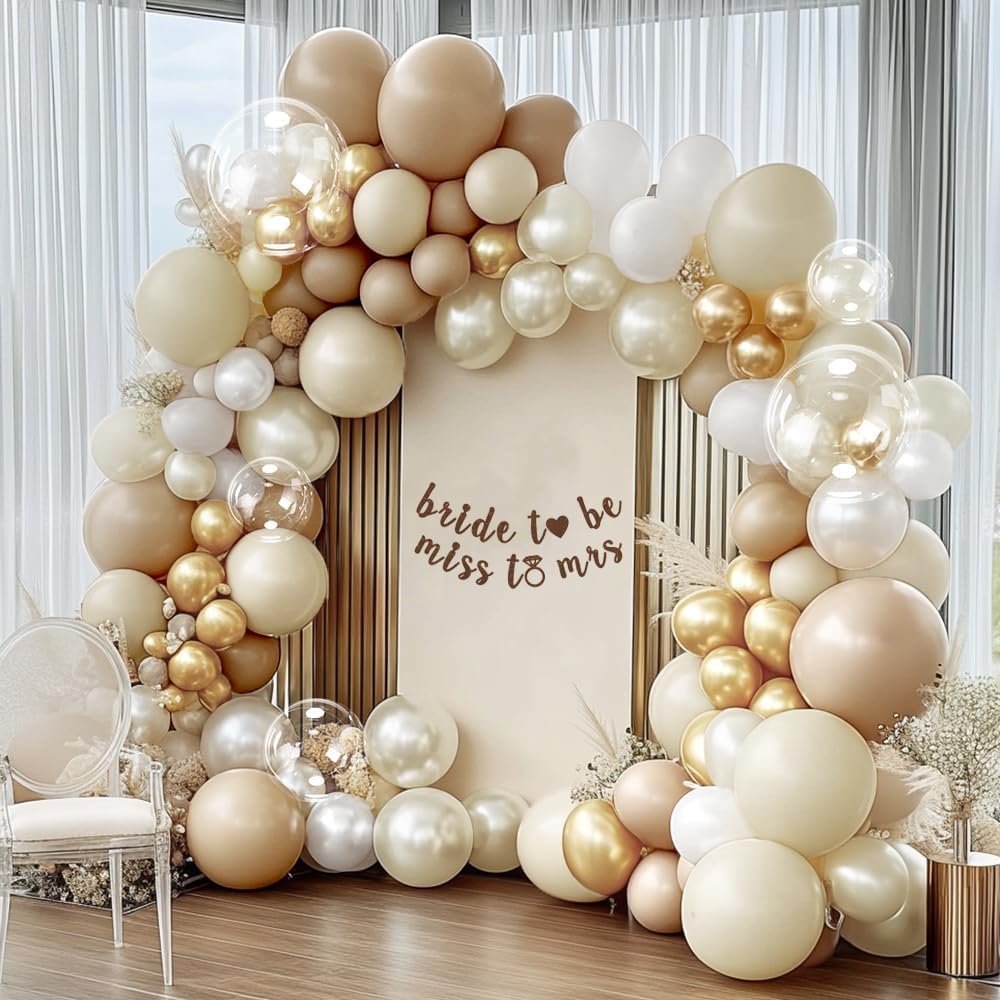 White Sand Gold Balloon Arch Kit for Events