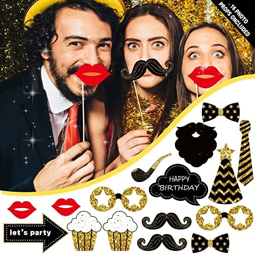 Black and Gold Birthday Decorations 169pcs for 24 Guests