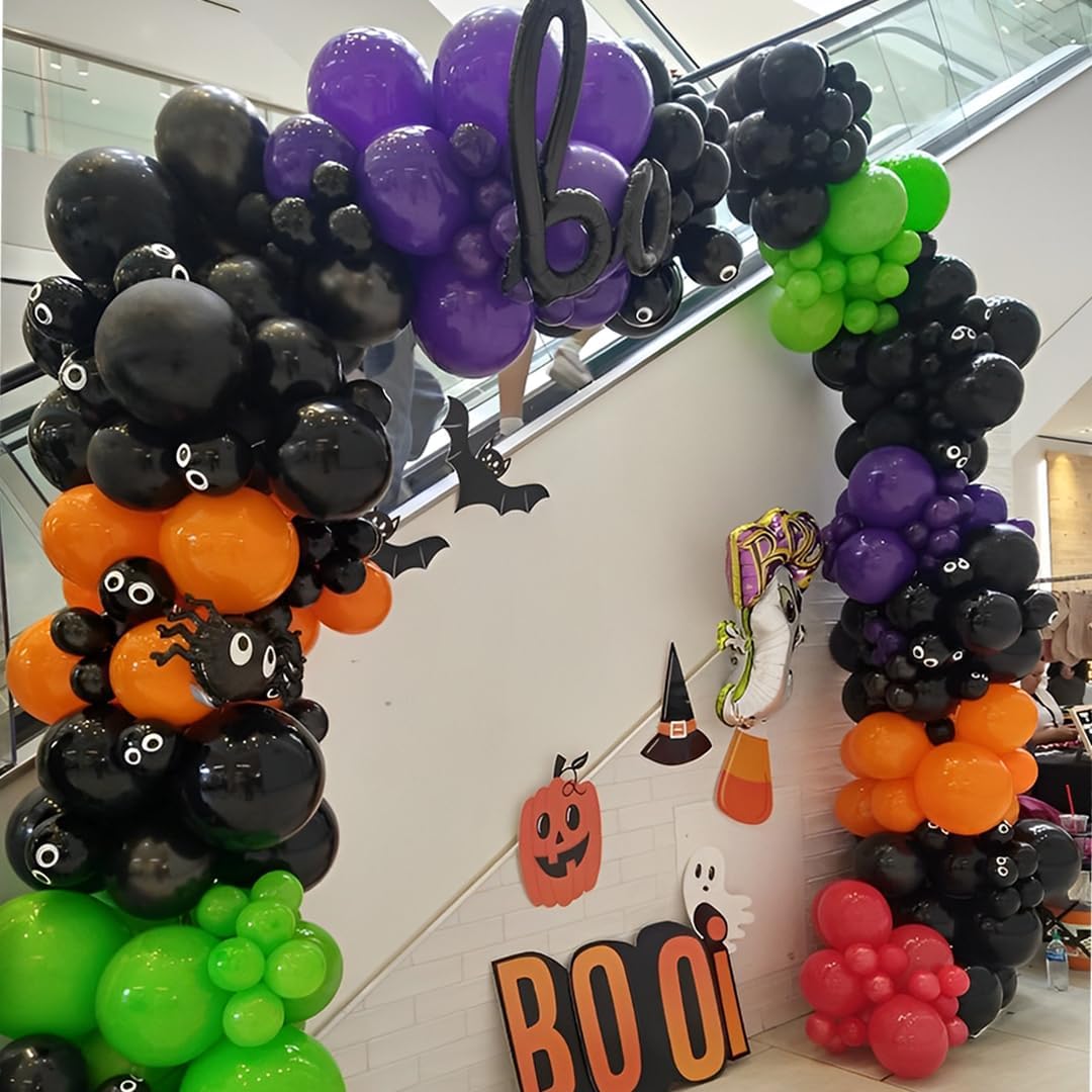 Halloween Balloons Set 50Pcs Black Purple Orange Green 12inch