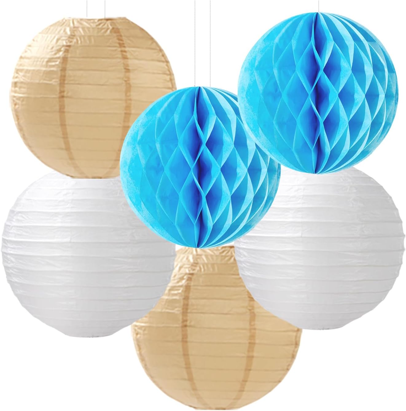 Light Blue Boho Party Decorations Streamers 14pcs