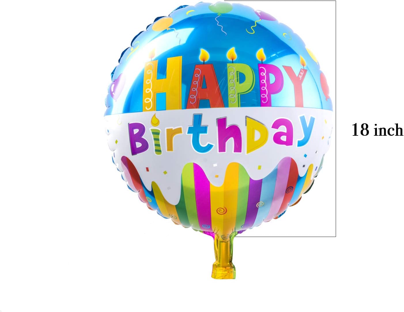 Happy Birthday Aluminum Foil Balloons 50 Pack 18 Inches