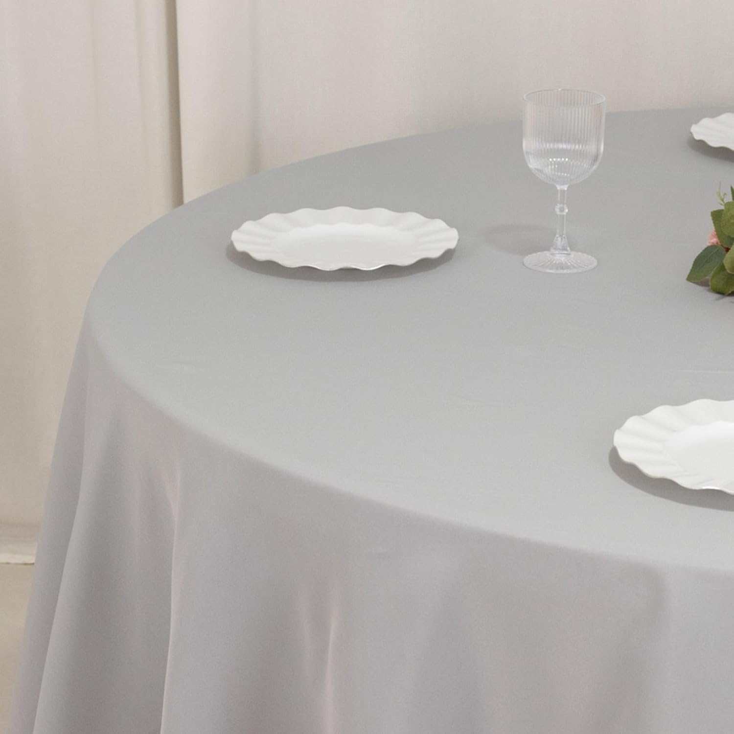 Balsa Circle 120 Inch Silver Round Tablecloth