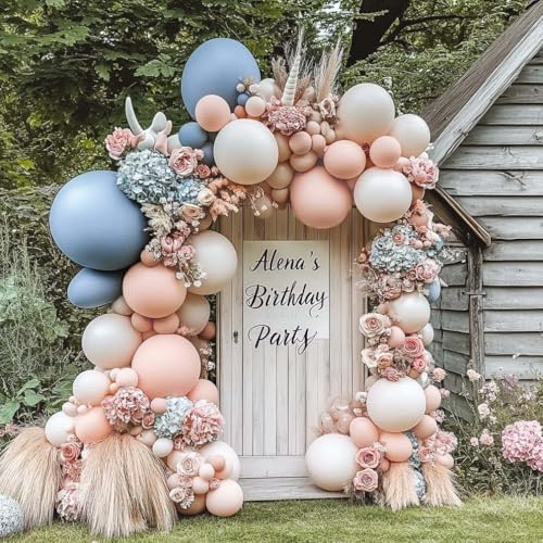 Dusty Blue Double Stuffed Balloons Set for Party Decorations